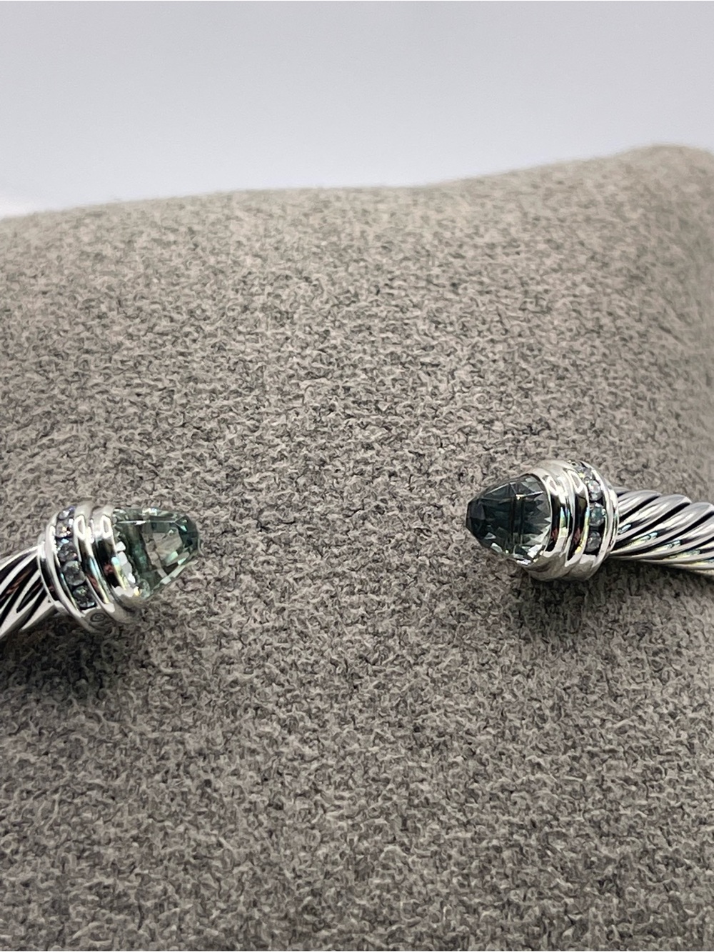 David Yurman Cable Classics 5mm Bracelet Prasiolite and Diamonds - Picture 11 of 11